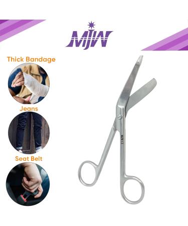 MJW Stainless Steel Lister Bandage Scissor 5.5 with Tensionrite Clip - Medical Grade - Buy Online on GoSupps.com