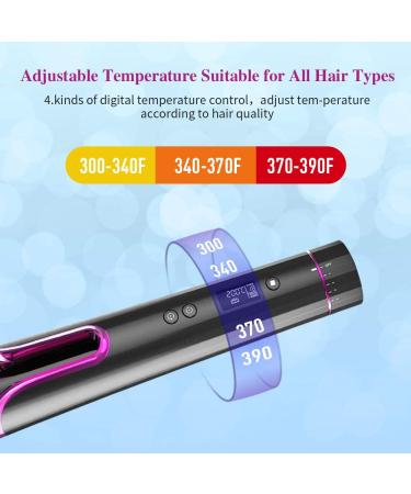 Cordless Automatic Hair Curler with LCD Display and Timer - Rechargeable Curling Iron with Auto Shut-Off (Black) - Buy Online on GoSupps.com