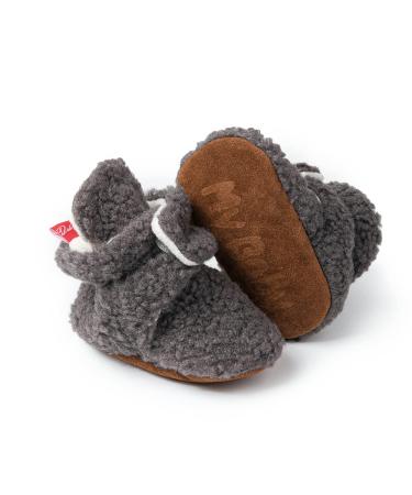 Sonsage Infant Baby Girls Boys Snow Boots Soft Anti-Skid Sole Ankle Premium Booties Newborn Toddler Prewalker Winter Warm Crib Shoes 6-12 Months B01 Deep Grey