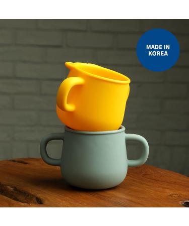 BLUE GINKGO Silicone Toddler Cup - 8oz Training Open Cup with Handles for Toddlers 1-3 | Made in Korea | Green - Buy Online on GoSupps.com