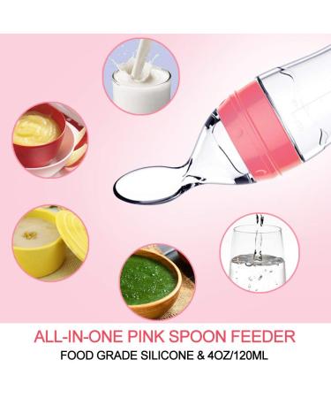 Baby Food Feeder Fresh Food - 2 Pack Fruit Feeder Pacifier Set | Silicone Pacifiers & Teething Toy | Baby Food Dispensing Spoon | Teether Feeding Set (Light Pink) - Buy Online on GoSupps.com