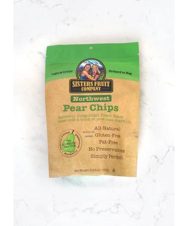 Sisters Fruit Company Northwest Pear Chips All-Natural No Preservatives Fat-Free (Contains SIX 2.25 OZ. Bags)