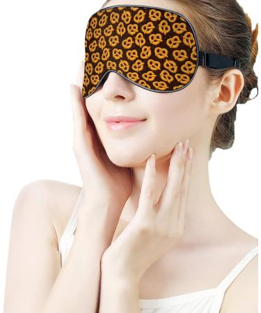 Buy Cartoon Pretzel Sleep Mask for Women | Adjustable Eye Shades Cover with Elastic Strap - Ideal for Comfort & Travel - Buy Online on GoSupps.com