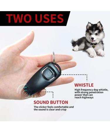 Dog Whistle Dog Clicker Dog Clickers For Training Combined Clicker and Whistle Clickers For Dog Training with Wrist Strap for Dog Training(Black) - Buy Online on GoSupps.com
