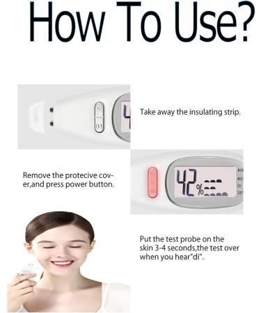 Skin Moisture Oil Softness Analyzer Digital Percentage Result AG13 Battery LCD Display Skin Care Tool Elitzia ET302 Mini Portable White - Buy Online on GoSupps.com
