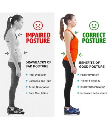 Posture Corrector Upper Back Brace - Clavicle Support for Neck Back & Shoulder Pain Relief - One Size Fits All - Ideal for Students & Adults - Black - Buy Online on GoSupps.com