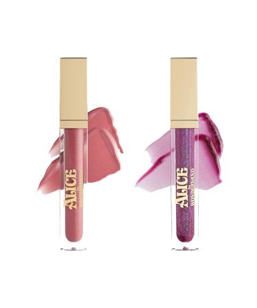 Sigma Beauty and Disney Lip Set - Alice in Wonderland Lip Gloss and Lip Creme- Hydrating Lip Creme and Layerable Lip Tint - Nonsticky Cruelty Free Vegan Lip Gloss and Lip Cream
