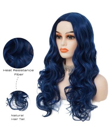 Shop Blue Long Wavy Wigs for Women | Synthetic Curly Heat Resistant Costume Wigs for Halloween Parties - Buy Online on GoSupps.com