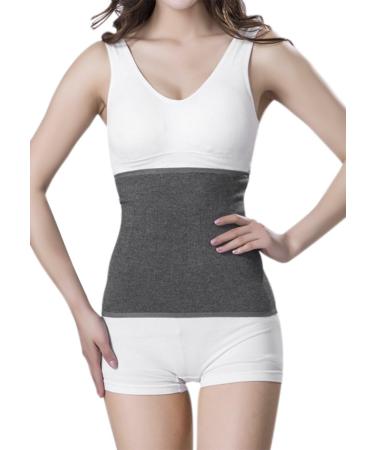 Thermal Knitted Kidney Warmer Abdominal Binder L (90-112CM) Grey - Lower Back Support Brace for Stomach Lumbar, Postpartum Belly Band for Pain Relief - Buy Online on GoSupps.com