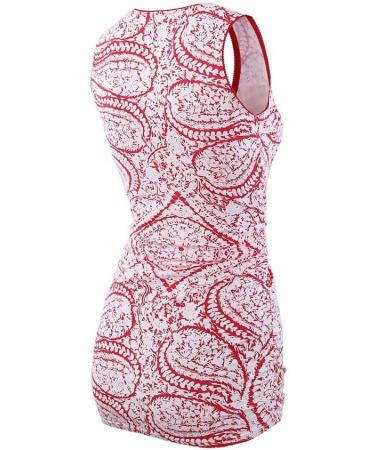 ZUMIY Maternity Nursing Top - Women's Cotton V Neck Ruched Waist Tank - Black+Red Print - 2 Pack - Buy Online on GoSupps.com