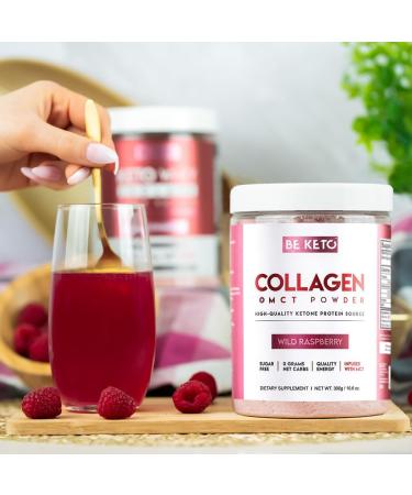 Be Keto Keto Collagen + MCT Oil Wild Raspberries 300g Ketogenic and Paleofriendly hydrolyzed grassfed bovine collagen - Buy Online on GoSupps.com