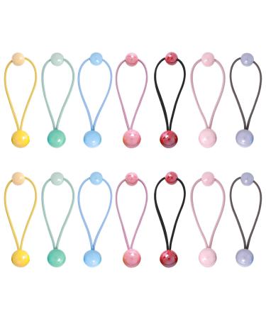 14 Pcs Hair Balls For Girls Hair Colorful Double Ball Hair Ties Cute Ponytail Holders Circle Bubble Hair Bands Rubber Hair Elastics Ties For Baby Toddler Girls Women