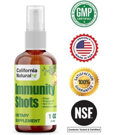 California Natural Immunity Spray - Opti-Zinc, Organic Ginger & Oregano Oil - Potent Immune Booster - 1oz - Buy Online on GoSupps.com