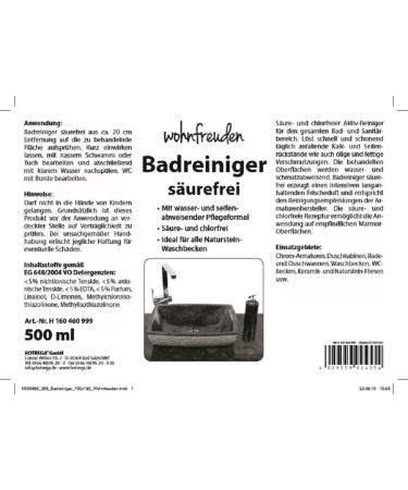 Wohnfreuden Natural Stone Care Spray 500ml | Acid-Free Cleaner for River Stone Wash Basins & Bathroom WC - Effective & Safe Care - Buy Online on GoSupps.com