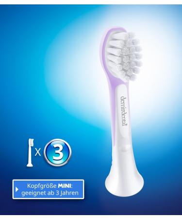 Demirdental Replacement Brushes for Kids - Philips Sonicare Compatible HX6033 HX6034 - Mini Sound Toothbrushes (3 Pack) in Lilac - Ideal for Ages 3+ - Buy Online on GoSupps.com