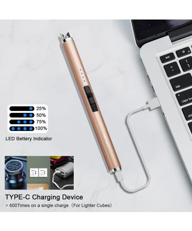 ARECTECH Rechargeable Electric Arc Plasma Lighter - Champagne Gold for Candle, Kitchen, Camping - Buy Online on GoSupps.com
