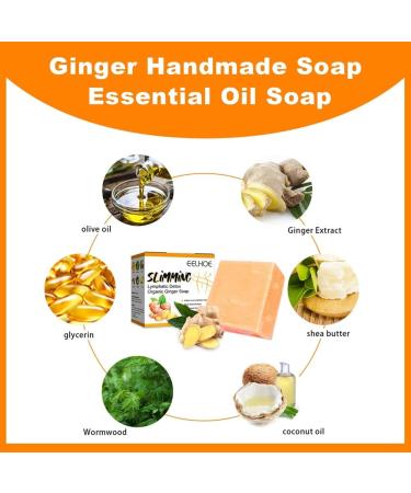 LICHENGTAI Ginger Bar Soap Lymphatic Detox Organic Ginger Bath Soap Natural Organic Ginger Soap Bar for Swelling and Pain Relief Natural Lymphatic Drainage Ginger Soap for All Skin Types - Buy Online on GoSupps.com