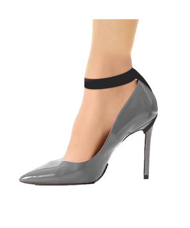 HeelzFirst Thongs Fitwear | High Heel Grips for Womens Shoes | Ankle Strap Heels | Keep Feet from Sliding in Heels | Heel Supports for Heel Pain | Anti Slip Shoe Grips | High Heel Inserts Black Small