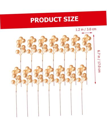 HOMSFOU 20pcs Christmas Fruit Red Berry Picks Faux Red Berry Stems Artificial Holly Stems Tree Decorations Artificial Berry Stem Picks Berries for Christmas Tree Foam Household Accessories Golden 17x3cm - Buy Online on GoSupps.com