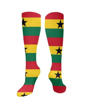 Ghana flag compression socks for women and men circulation 15 20 mmHg is the best support for sporty running and cycling