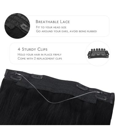 WENNALIFE Wire Hair Extensions 16 inch 95g Jet Black Human Hair Extensions Real Hair Extensions Invisible Fish Line Remy Hair Extensions Secret Wire Hair Extension 16 Inch-95g #1 Jet Black - Buy Online on GoSupps.com