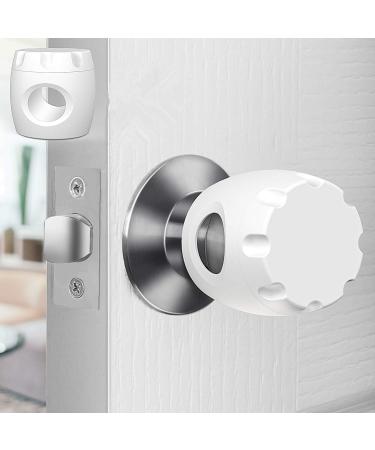 Uxoz Door Knob Safety Cover, 4 Pack Baby Safety Door Handle Cover, Screw Thread Design, Reusable, Reliable Solution to Prevent Kids from Popping Off The Covers 4 Count (Pack of 1)