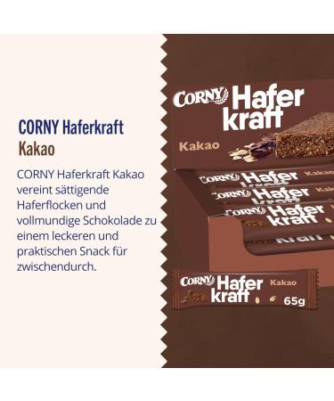 Oat Bar Corny Haferkraft Cocoa | Whole Grain & Vegan | Large Pack (12x65g) - International Shipping Available - Buy Online on GoSupps.com