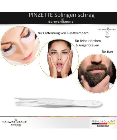 Schwertkrone Slanted Tweezers - Professional 8 cm Eyebrow Plucking Tool from Solingen Germany - Buy Online on GoSupps.com