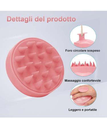PHAVESAS Scalp Massage Brush - Silicone Shampoo Hairbrush for Improved Blood Circulation & Relaxation | Pink - Buy Online on GoSupps.com
