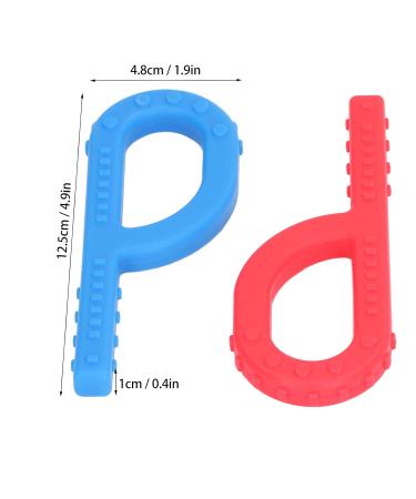 2pcs P Shape Silicone Teething Toy for 3 Month Babies - Sensory Chew Tube (Type 1) - Buy Online on GoSupps.com