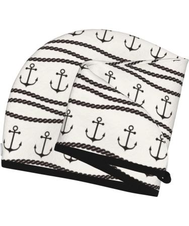 Quick-Dry Hair Towel Wrap with Button - Premium Hair Drying Turban for Fast Results (Anchors & Ropes - Buy Online on GoSupps.com
