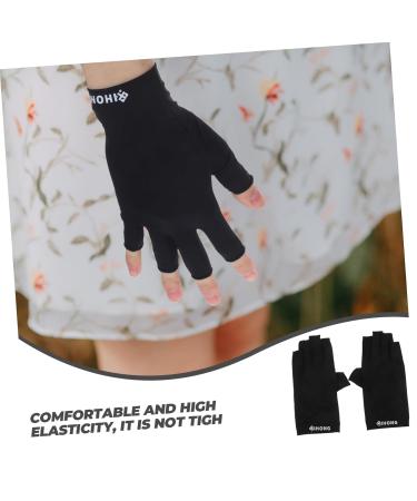 DOITOOL 1 Pair Uv Gloves Nail Molding Gel Uv Gel Gloves Summer Gloves Uv Nail Gloves Fingerless Gloves Girls Glove Nail Gel Uv Protection Gloves Women's Cool Gloves Led Fabric 19.5x8cm Black - Buy Online on GoSupps.com