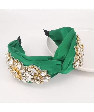 QTMY Fashion Headband: Crystal Gemstone Pearls Hair Accessory for Women - Green - Buy Online on GoSupps.com
