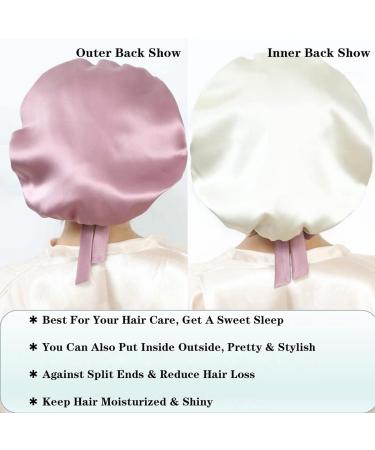 Cocheng Double Layer 100% Mulberry Silk Bonnet | 19 Momme Breathable Sleep Cap | Bean Pink - Buy Online on GoSupps.com