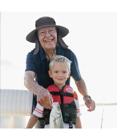 UPF 50+ Dark Gray Sun Hat with Neck Flap for Men and Women - Waterproof, Breathable Wide Brim Cap - Buy Online on GoSupps.com