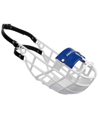 Amathing muzzle Model Super Kennel Soft Soft with Watted Nose Piece in White Always Drink Ideal for Freewheel Dog Wies Kennel Zwinger Running