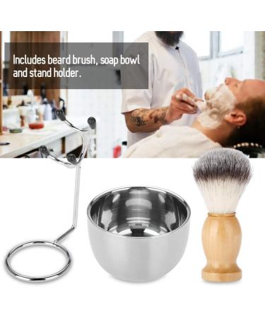 3-in-1 Shaving Brush Stand Set | Complete Shaving Kit with Soap Bowl & Stainless Steel Holder | Perfect Gift for Men - Buy Online on GoSupps.com