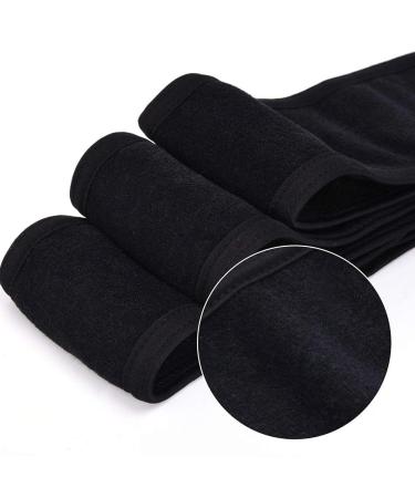 Voarge 3-Piece Adjustable Microfiber Headband Set | Black - Perfect for Makeup Spa Sports & Yoga | Washable with Velcro Fastener - Buy Online on GoSupps.com