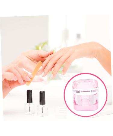 SOESFOUFU Glass Jar Nail Art Brush Cup Pink Crystal Glass Heart-shaped Manicure Tools Acrylic Nails 5.70X5.40X5.40CM Pink - Buy Online on GoSupps.com