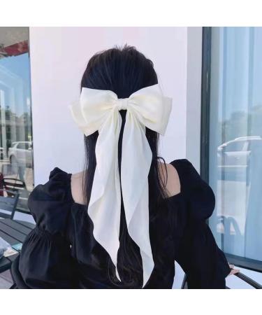 2Pcs Women Faux Satin Bowknot Hair Clip Back Head Hairpin with Spring Metal Clip Ribbon Bow Hair Pin Headwear - Buy Online on GoSupps.com