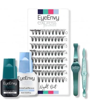 Individual Cluster Lashes Night Out D curl 12mm Medium Faux Mink Full Volume EyeEnvy Express Lash Extensions - Buy Online on GoSupps.com