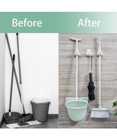 CQT Mini Bear Shaped Mop and Broom Holder Gripper - Self Adhesive Wall Mount for Home Garden Garage - Mint Green (2 Pack) - Buy Online on GoSupps.com