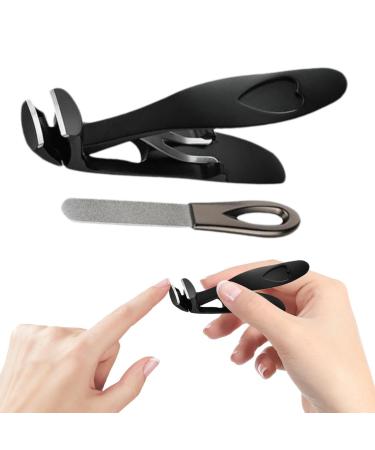 Angled Nail Clippers Thick Nail Clippers for Men | Large Nail Clippers with Angled Head Anti Splash Nail Clippers Wide Mouth Nail Clippers Wide Jaw Nail Clippers for Adults Black Costume