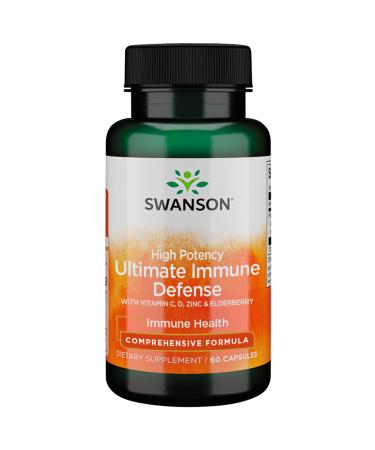 Swanson High Potency Ultimate Immune Defense with C D Zinc & Elderberry 60 Caps 1