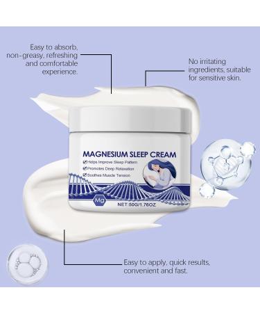 Magnesium Sleep Cream 50g: Enhanced with Rosemary for Deep Relaxation Soothes Muscle Tension Improves Sleep Quality - Buy Online on GoSupps.com