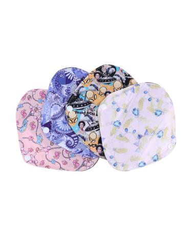 Menstrual Pads 4pcs Female Pads Bamboo Cloth Menstrual Pads Reusable Cloth Washable Pads Washable Menstrual Napkins Cloth Pads Charcoal Napkin Aunt Towel Charcoal Assorted Color 1 Count (Pack of 1)