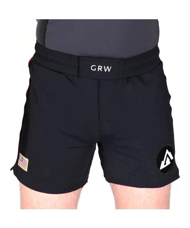 GRW Versatile Training Shorts Nogi BJJ Jiu Jitsu MMA (Made in USA) Black Medium