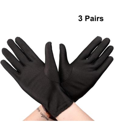 Cotton Hand Glove Gloves Cotton Gloves Night-Sleeping Lotion Spa Gloves for Women Dry Hands 3pair (Black) - Buy Online on GoSupps.com
