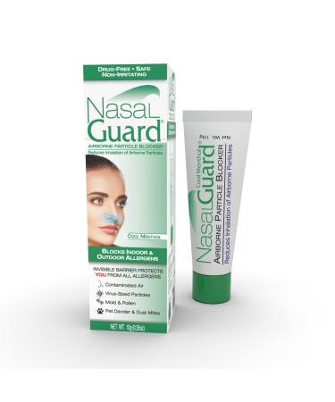 NasalGuard Allergy Relief and Allergen Blocker Nasal Gel - Drug-Free and Proven Safe for Pollen Allergy Sufferers Approved for Airplane Travel (Cool Menthol 10 Gram) Cool Menthol 10 Gram