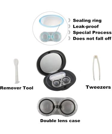 MUDOR Exquisite Contact Lens Case Travel Kit with Remover Tool, Tweezers, No Leak Organizer - Black - Buy Online on GoSupps.com